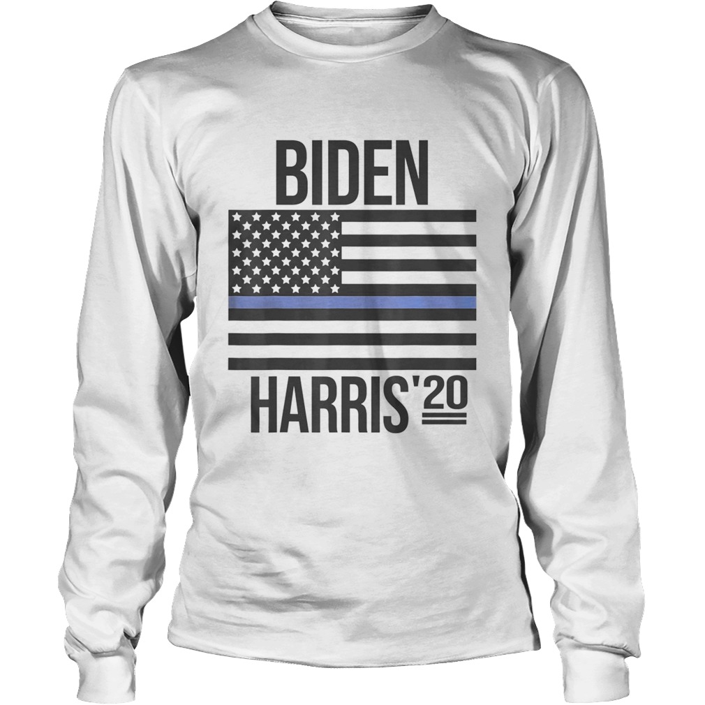 Biden Harris 2020 Thin Blue Line US Flag Police Support Long Sleeve