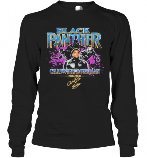 Black Panther Rip Chadwick Boseman 1976 2020 Signature T-Shirt Long Sleeved T-shirt 