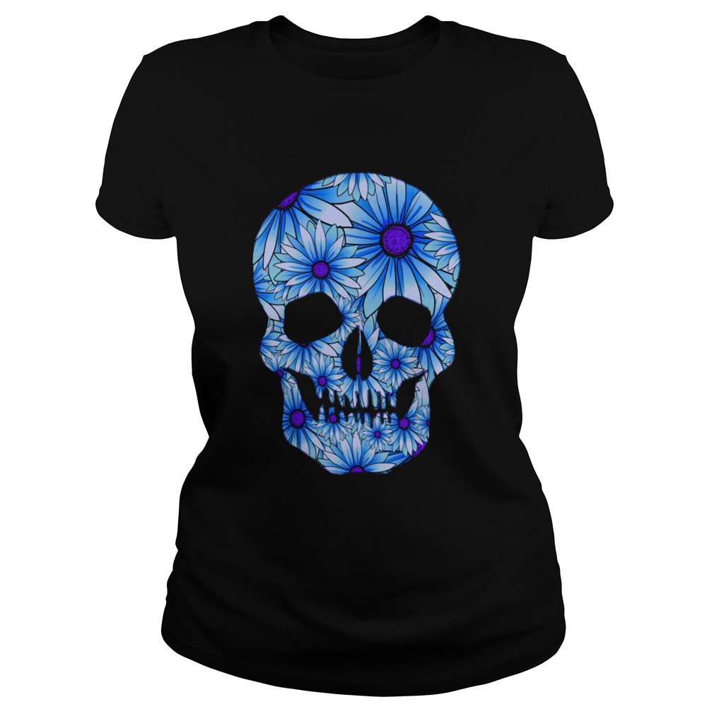 Blue Skull Dia De Los Muertos Day Of The Dead Classic Ladies