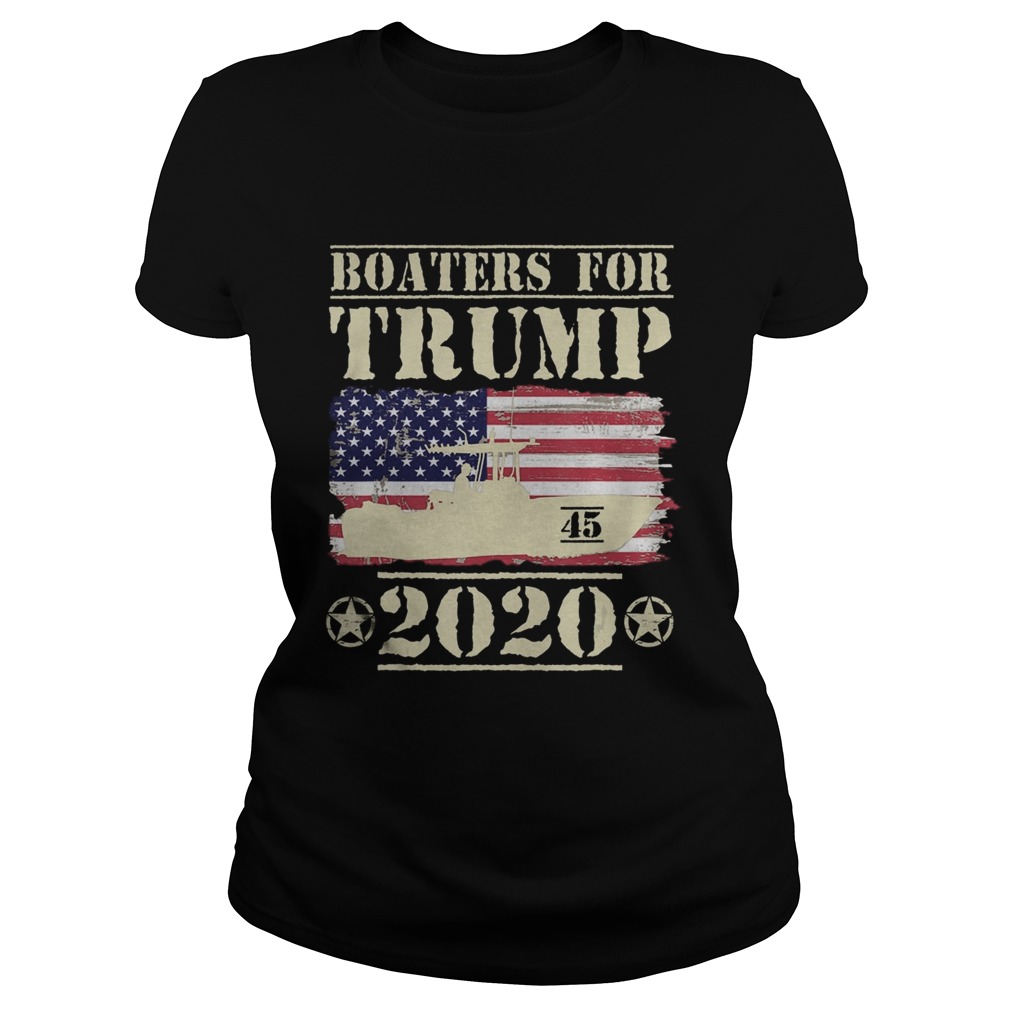 Boaters For Trump 2020 45 Vintage American Flag Boating Classic Ladies