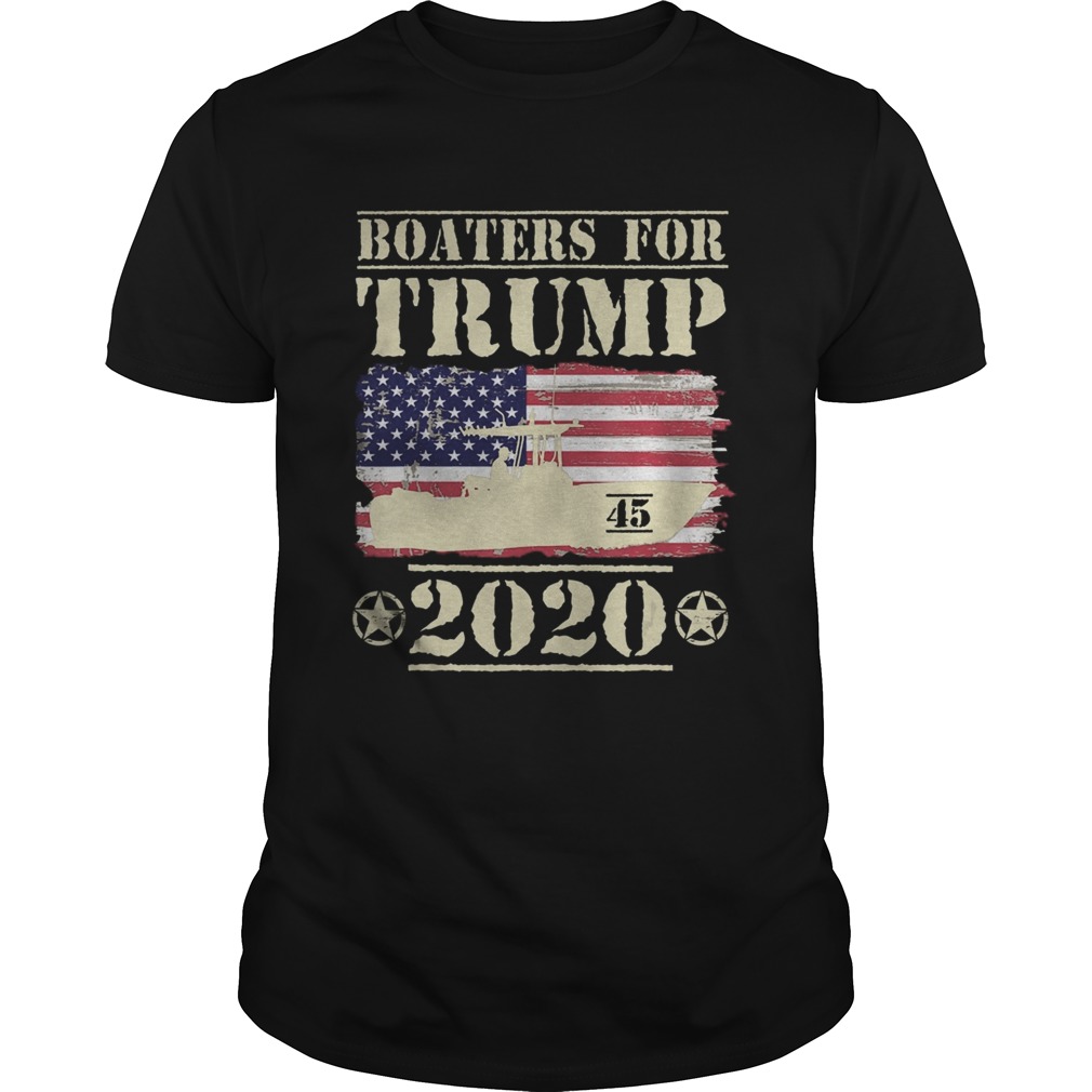 Boaters For Trump 2020 45 Vintage American Flag Boating shirt