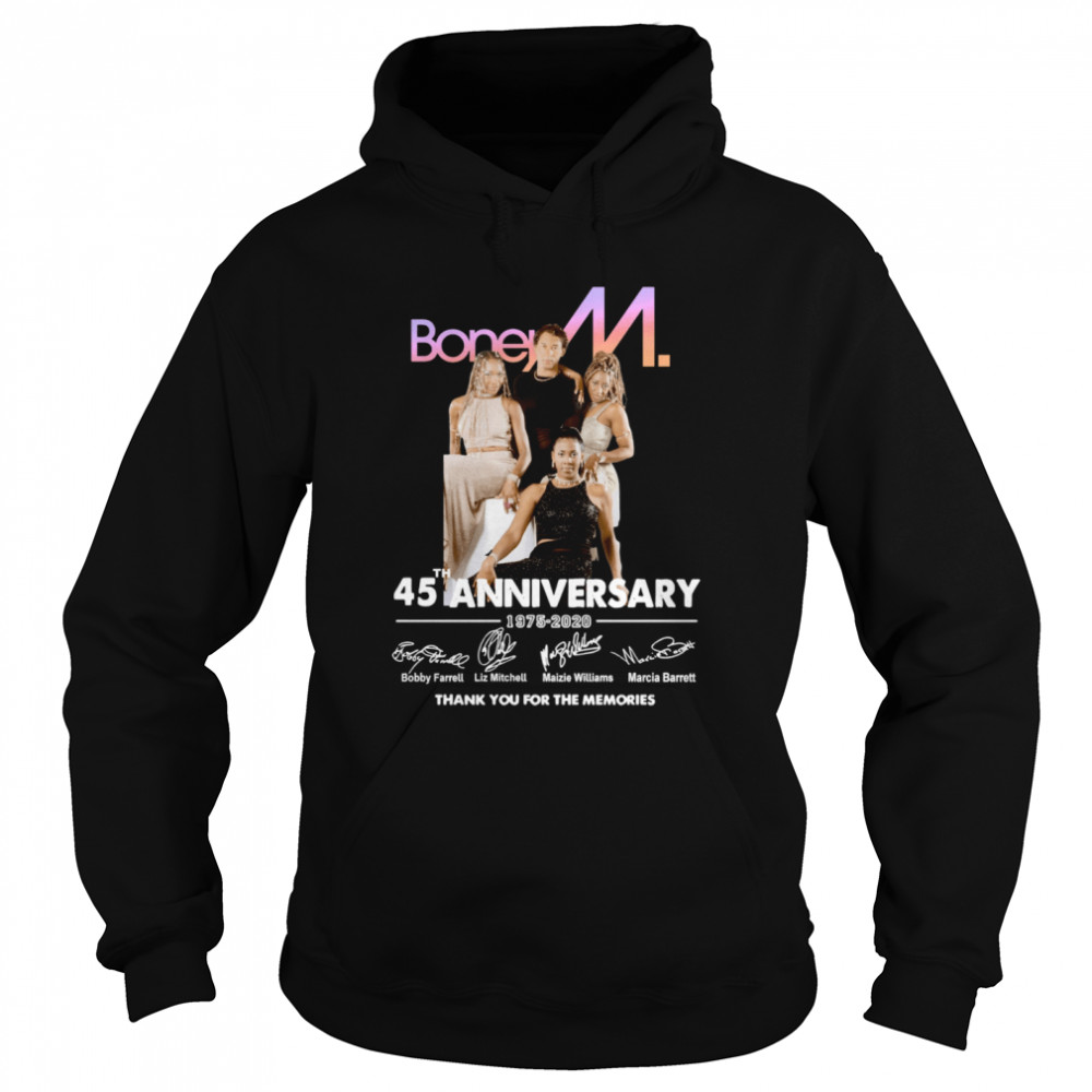 Boney M 45th Anniversary 1975 2020 Thank You Unisex Hoodie