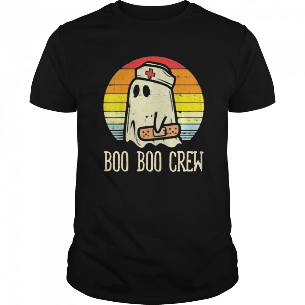 Boo Boo Crew Ghost Nurse Vintage Retro Halloween Cloth Face Mask