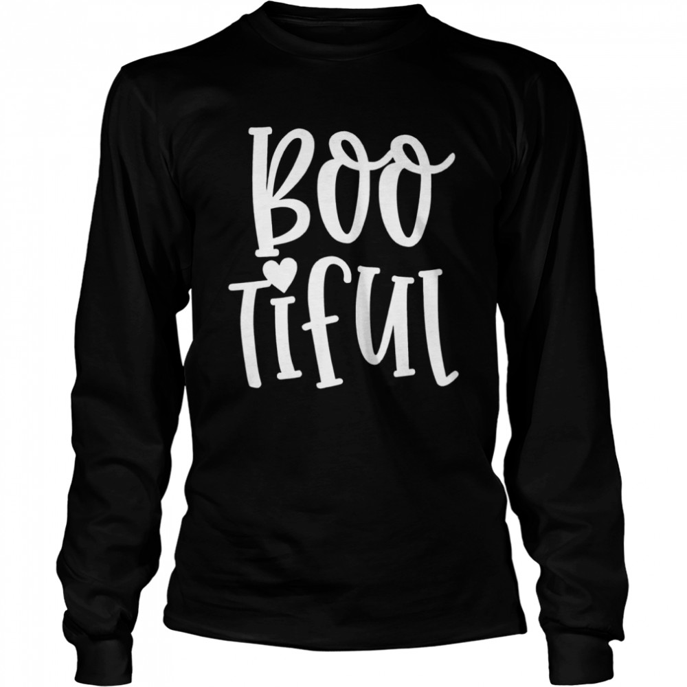Boo Tiful Cute Womens Vintage Halloween Party Long Sleeved T-shirt
