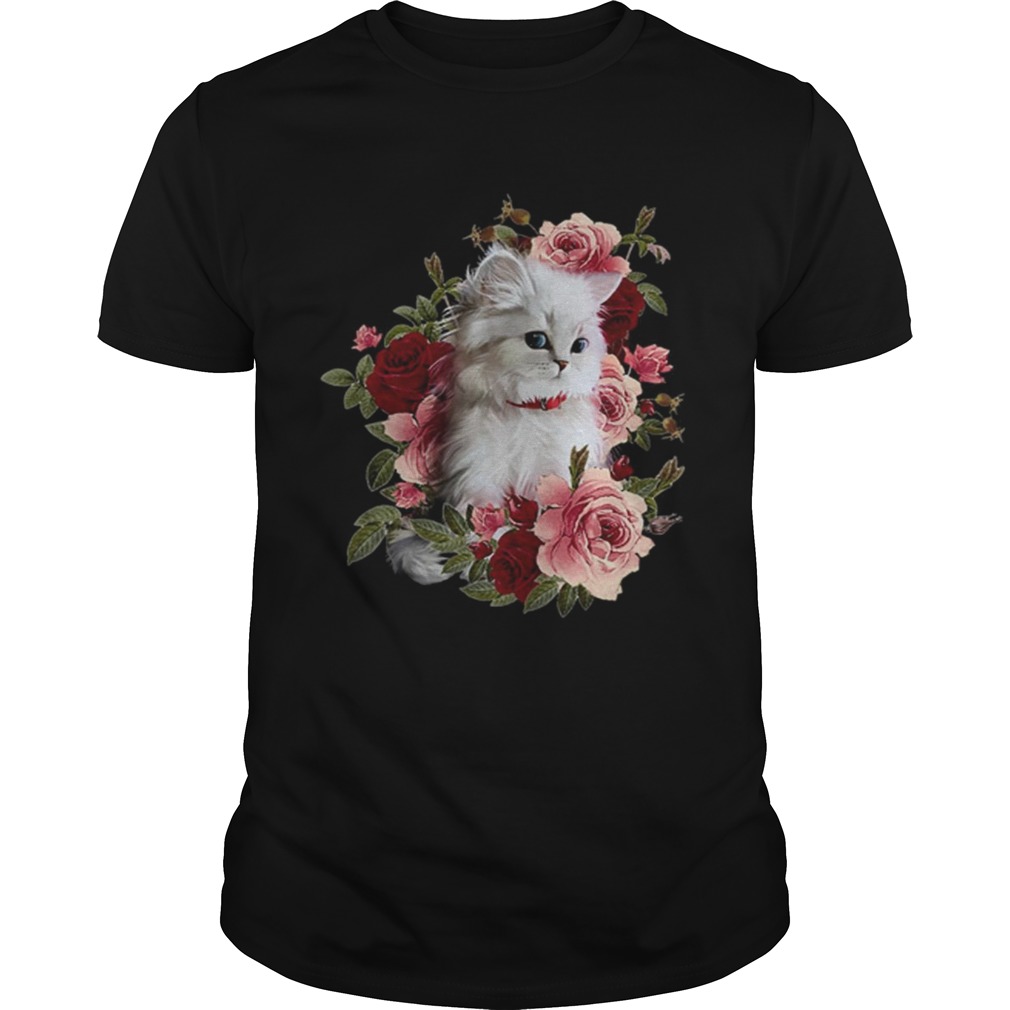 Cat White With Flower Unisex