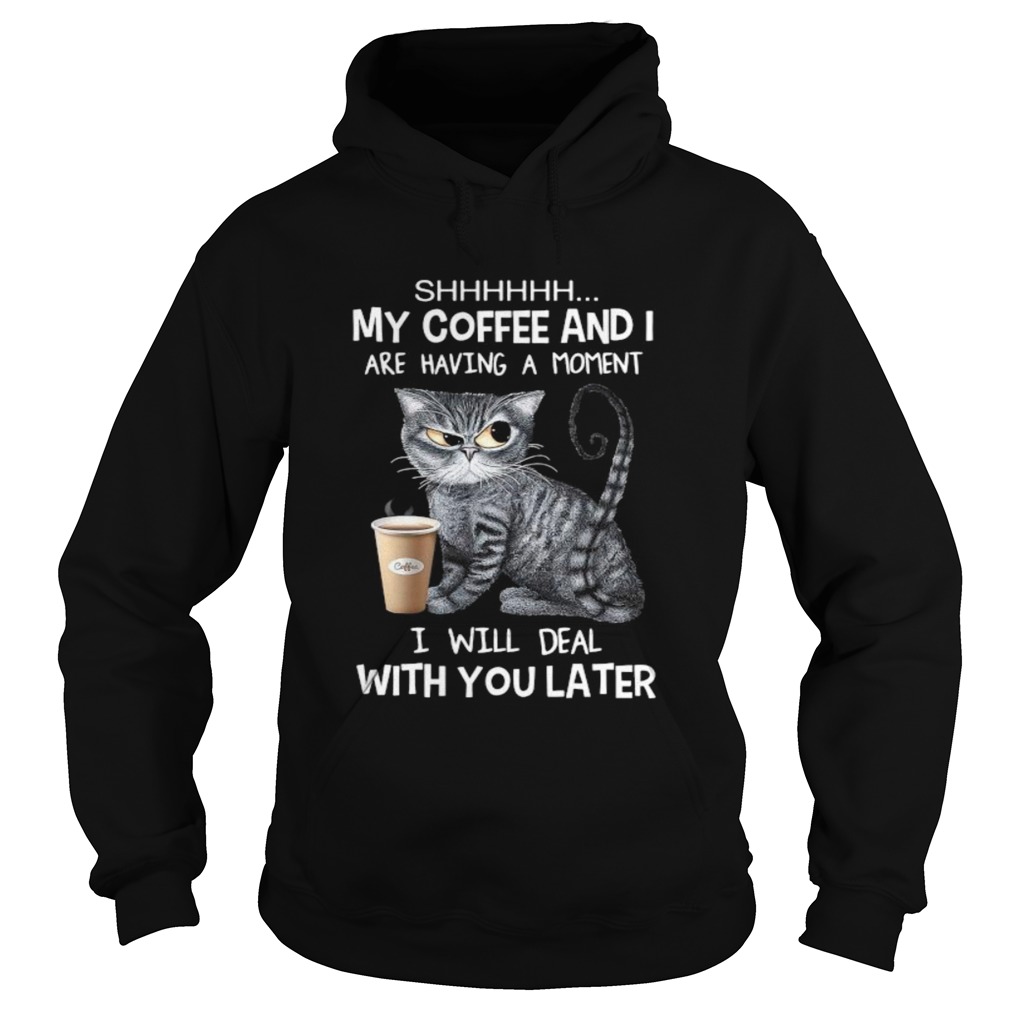 Cat shhh my coffee and i are having a moment i will deal with you later Hoodie
