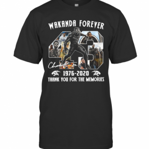 Chadwick Boseman Black Panther Wakanda Forever 43 Years 1976 2020 Thank You For The Memories Signature T-Shirt Classic Men's T-shirt
