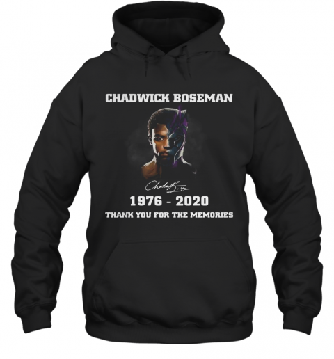 Chadwick Boseman Signature 1976 2020 Thank You For The Memories T-Shirt Unisex Hoodie