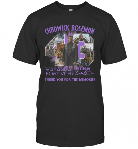 Chadwick Boseman Wakanda Forever 43 Years 1976 2020 Signature T-Shirt Classic Men's T-shirt