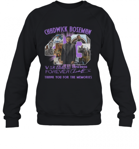 Chadwick Boseman Wakanda Forever 43 Years 1976 2020 Signature T-Shirt Unisex Sweatshirt
