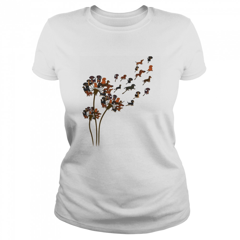 Dachshund Dandelion Flower Classic Women's T-shirt