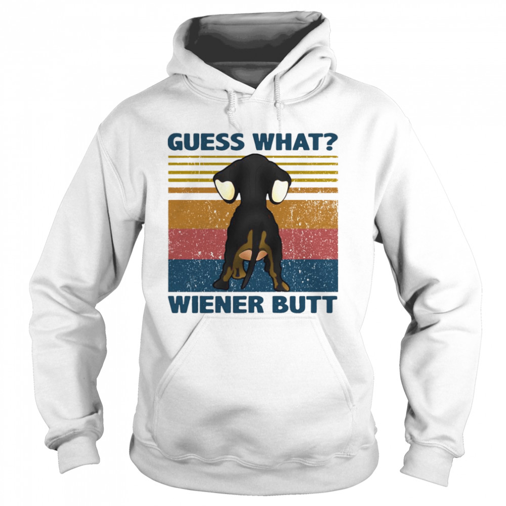 Dachshund Guess What Wiener Butt Vintage Unisex Hoodie