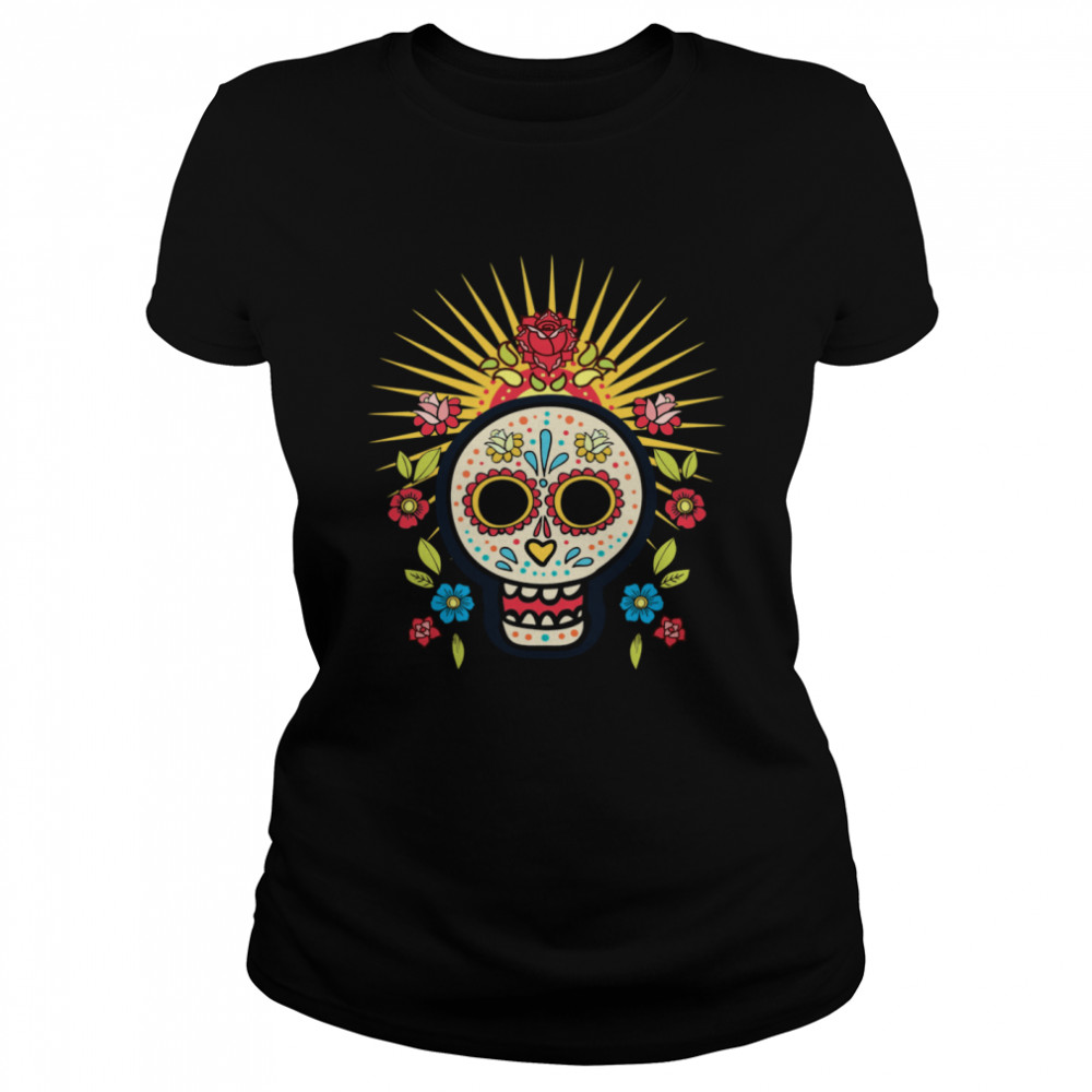 Dia De Los Muertos Day Of The Dead Sugar Skull Flower Classic Women's T-shirt