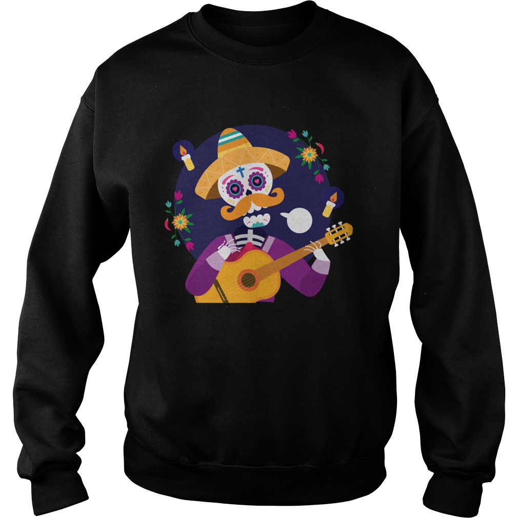 Dia De Muertos Day Of Dead Sugar Skeleton Play Guitar Sweatshirt