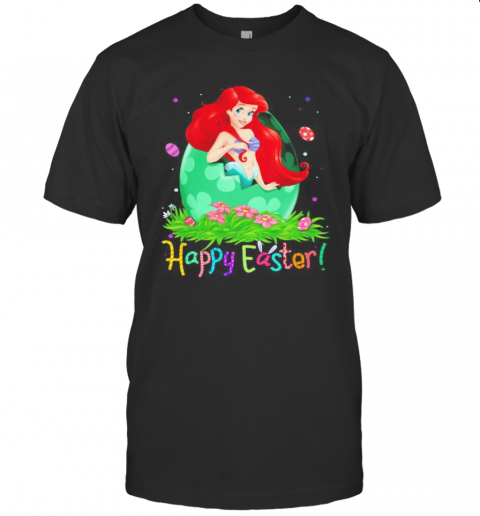 Disney Ariel Princess Happy Easter Flower T-Shirt