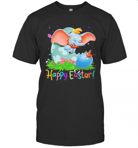 Disney Dumbo Elephant Happy Easter Flower T-Shirt
