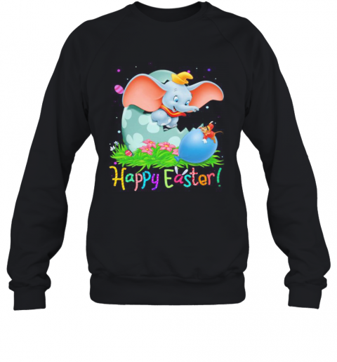 Disney Dumbo Elephant Happy Easter Flower T-Shirt Unisex Sweatshirt