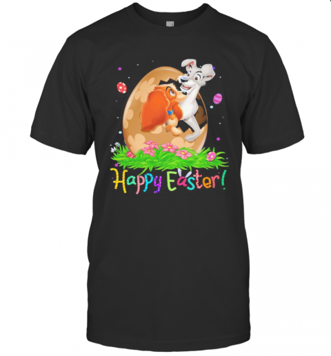Disney Lady And The Tramp Happy Easter Flower T-Shirt