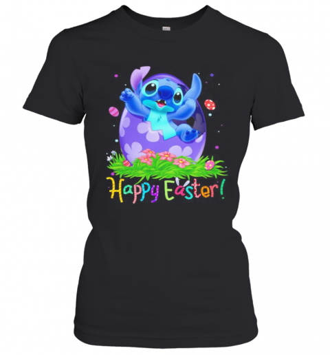 Disney Stitch Happy Easter Flower T-Shirt Classic Women's T-shirt