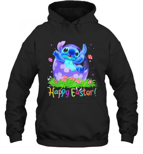 Disney Stitch Happy Easter Flower T-Shirt Unisex Hoodie