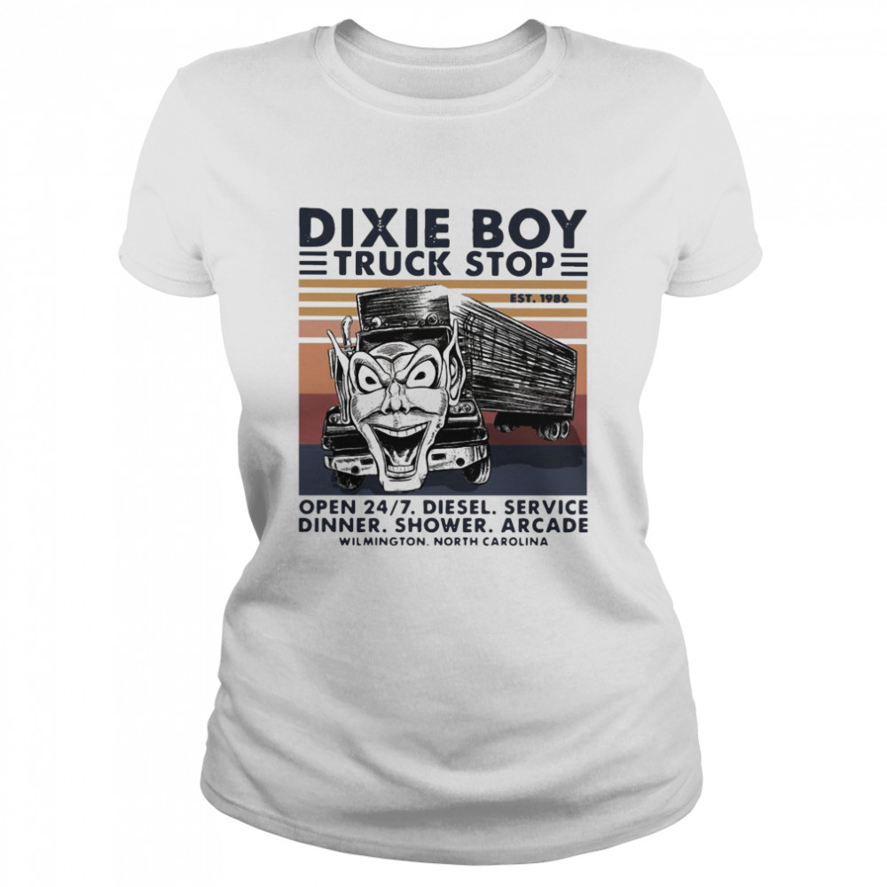 Dixie Boy Truck Stop Open 247 Diesel Service dinner Shower Arcade Vintage Retro Classic Women's T-shirt