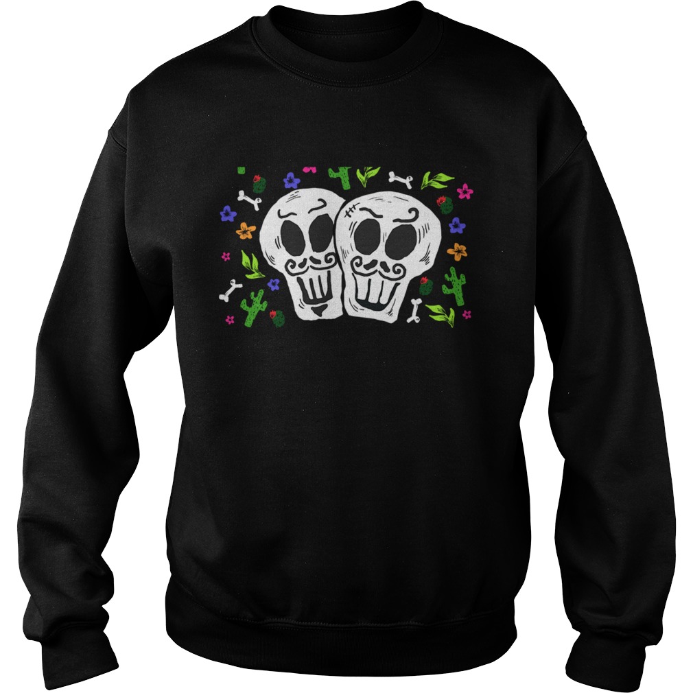 Double Skulls Day Of The Dead Dia De Muertos Mexican Sweatshirt