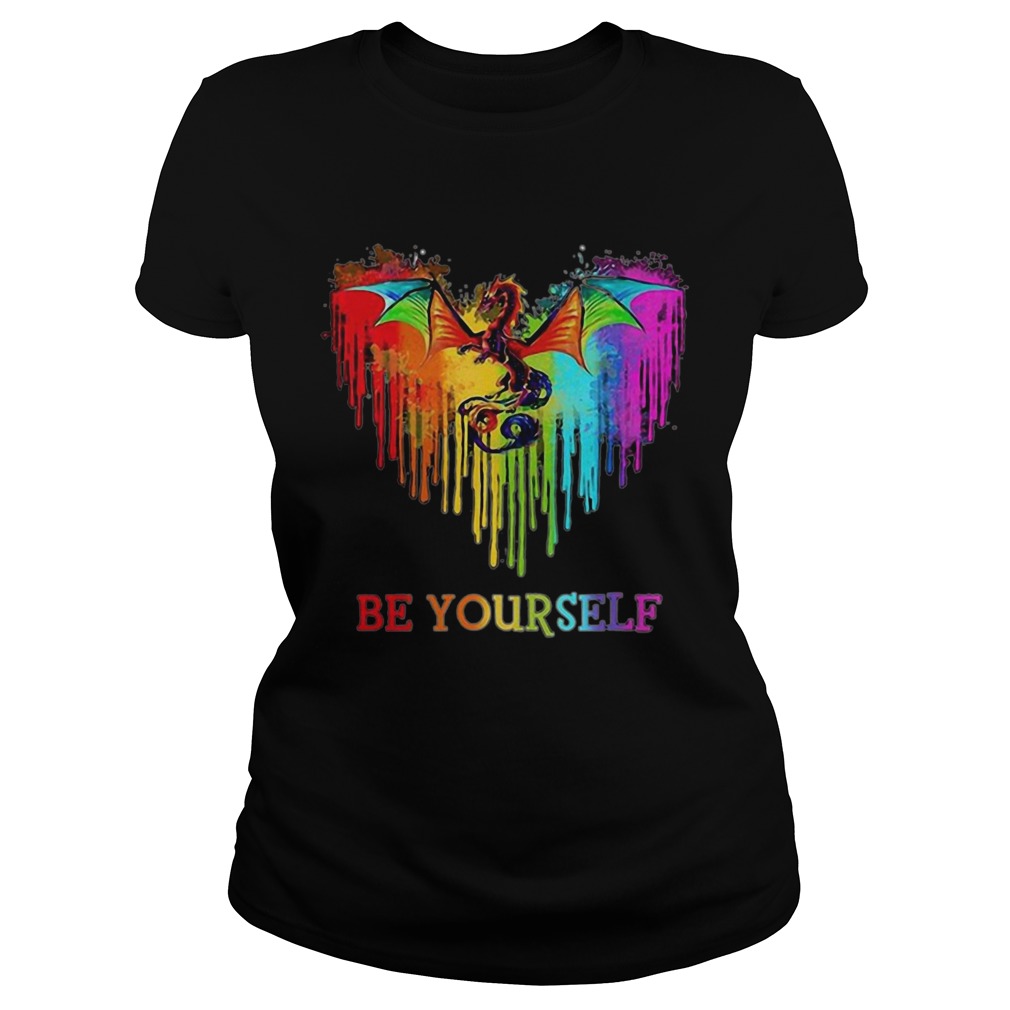Dragon Heart Watercolor Be Yourself LGBT Classic Ladies