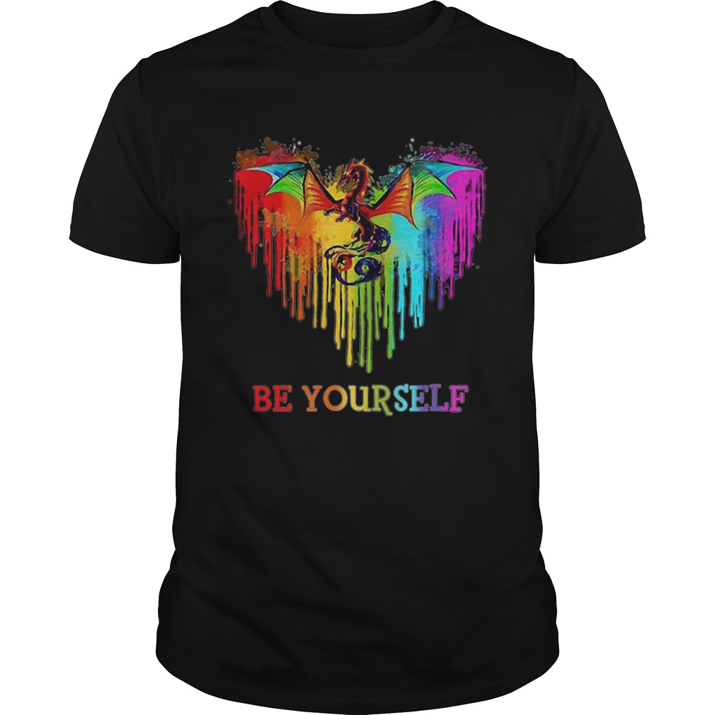 Dragon Heart Watercolor Be Yourself LGBT shirt