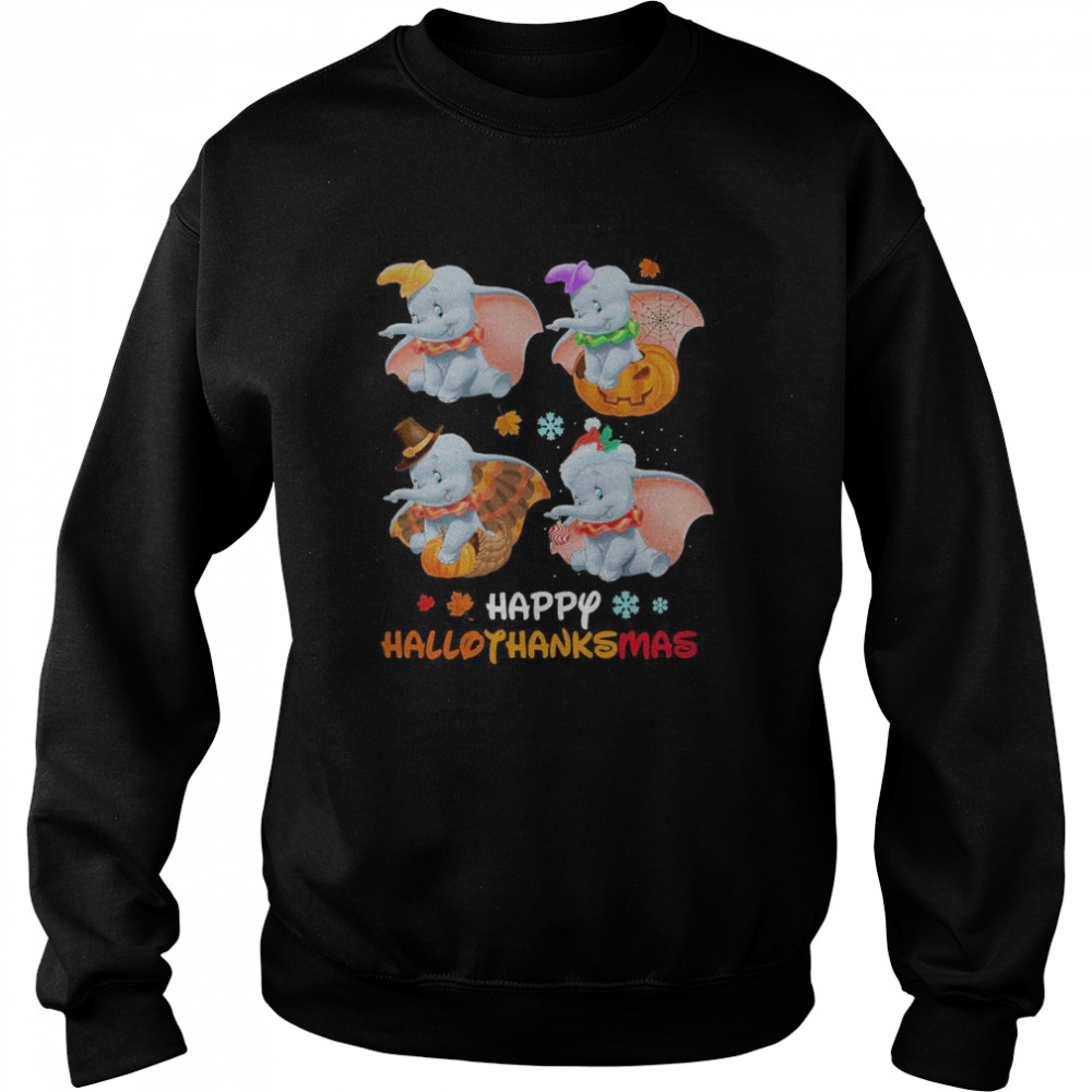 Dumbo Disney Halloween And Merry Christmas Happy Hallothanksmas Unisex Sweatshirt