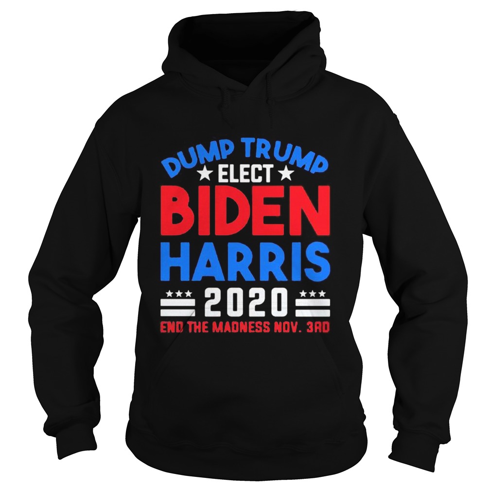 Dump Trump Elect Biden Harris 2020 End The Madness Nov 3rd Hoodie