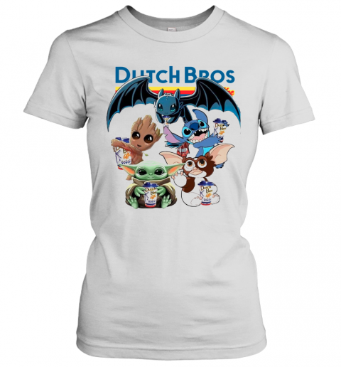 Dutch Bros Coffee Baby Yoda Groot Stitch Toothless And Gremlins T-Shirt Classic Women's T-shirt