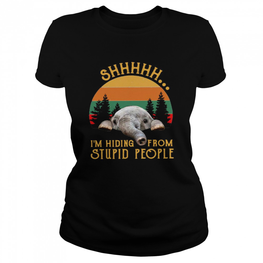 Elephant I’m Hiding From Stupid People Vintage Classic Women's T-shirt