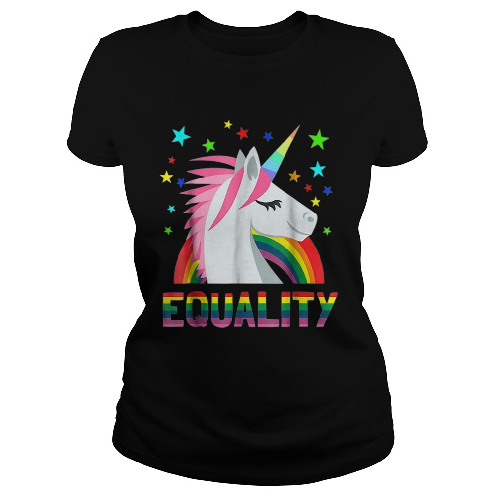 Equality Rainbow Flag Unicorn LGBT Gay Pride Classic Ladies