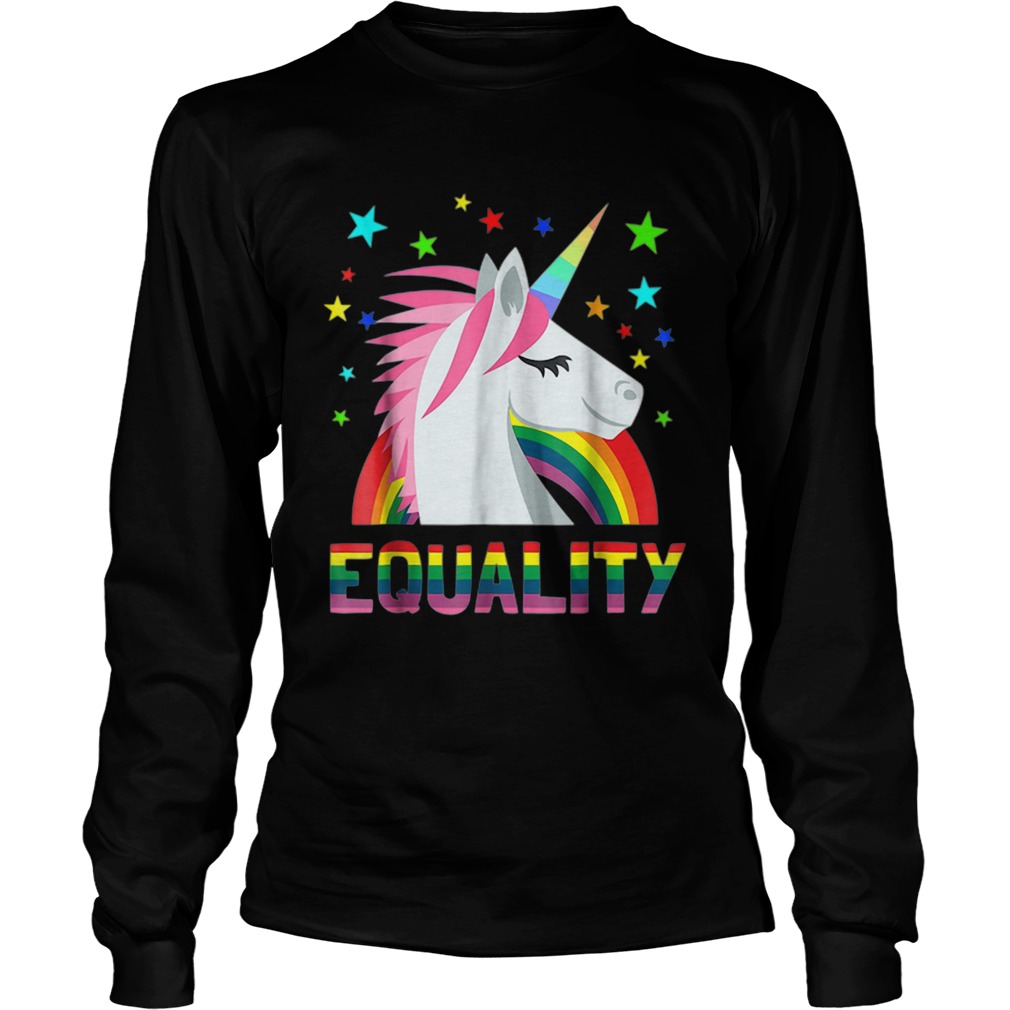 Equality Rainbow Flag Unicorn LGBT Gay Pride Long Sleeve