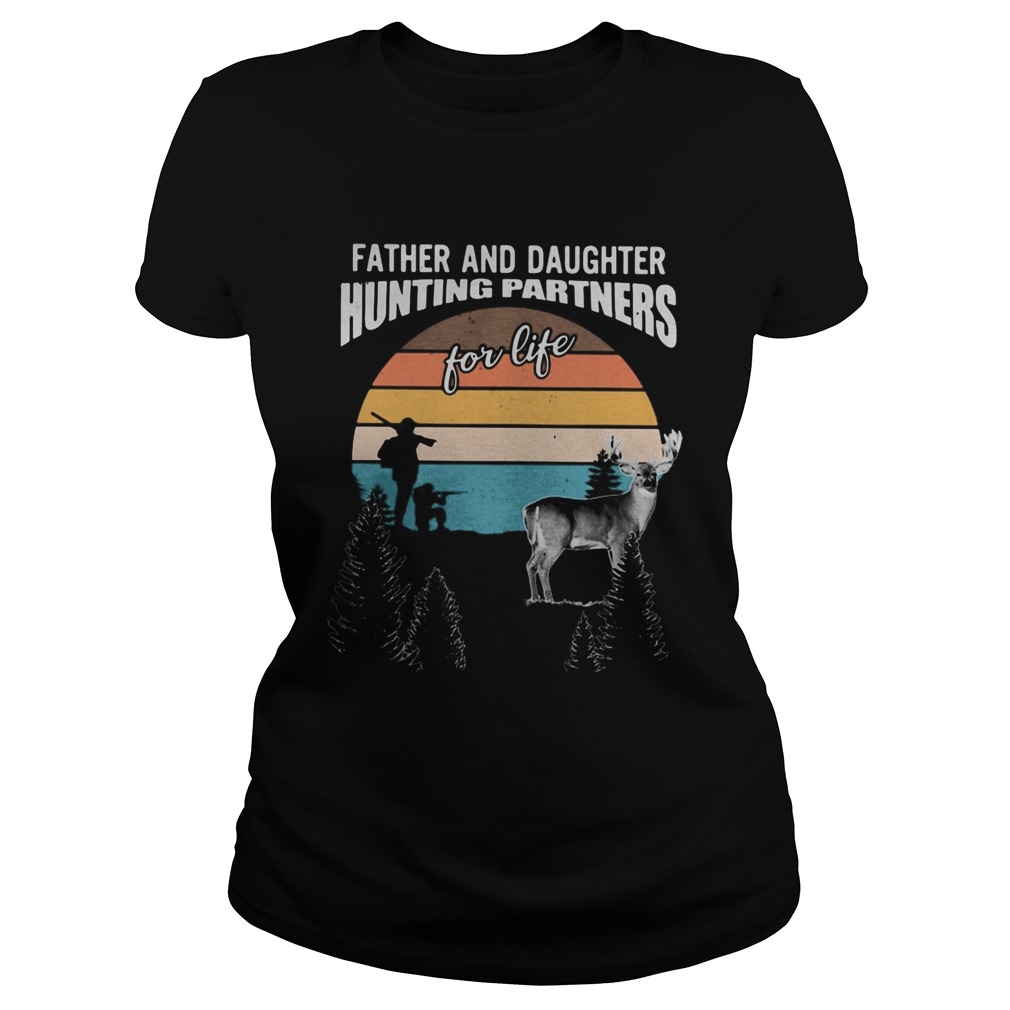 Father And Daughter Hunting Partners For Life Vintage Retro Classic Ladies