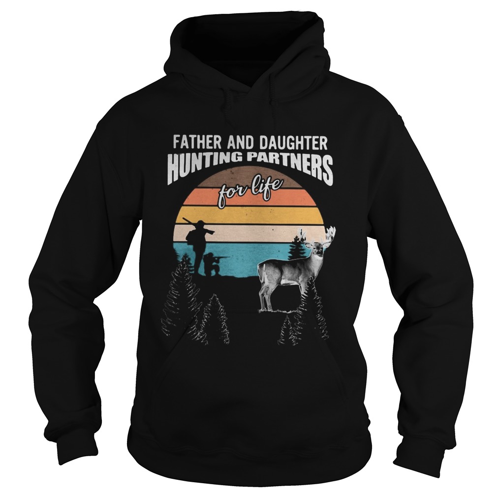 Father And Daughter Hunting Partners For Life Vintage Retro Hoodie