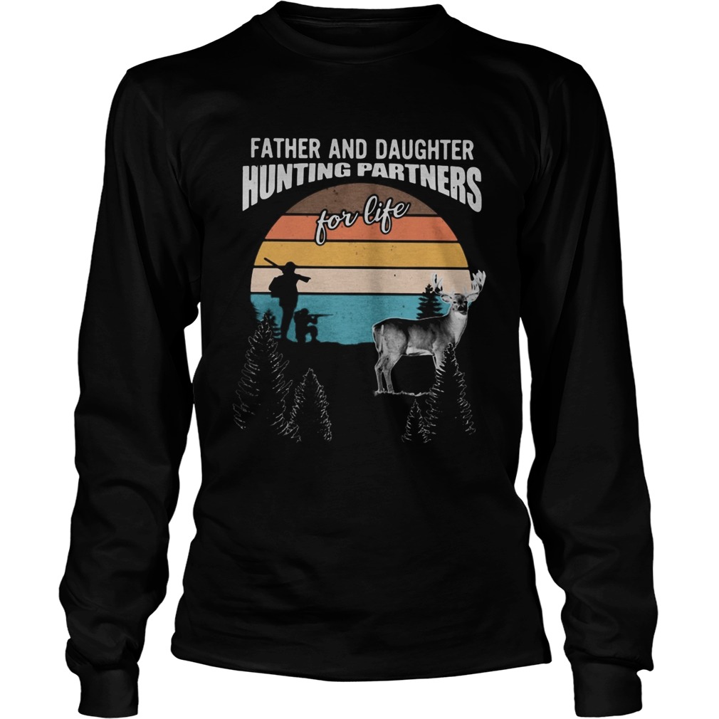 Father And Daughter Hunting Partners For Life Vintage Retro Long Sleeve