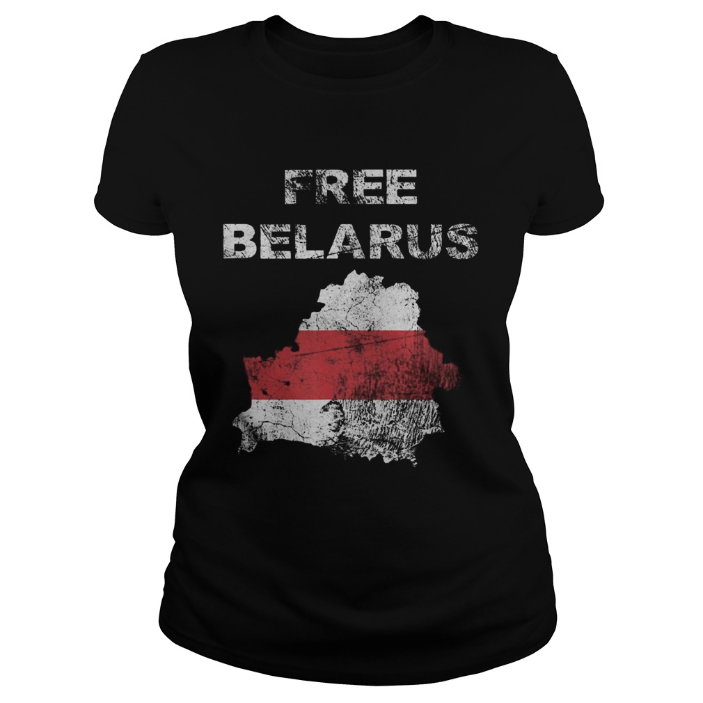Free Belarus Map Flag Resist Lukashenko Distressed Look Classic Ladies