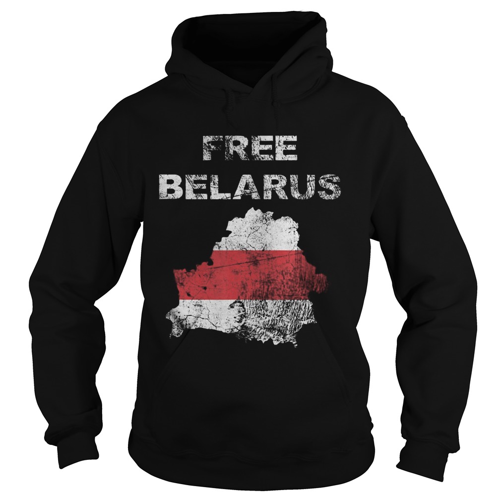 Free Belarus Map Flag Resist Lukashenko Distressed Look Hoodie