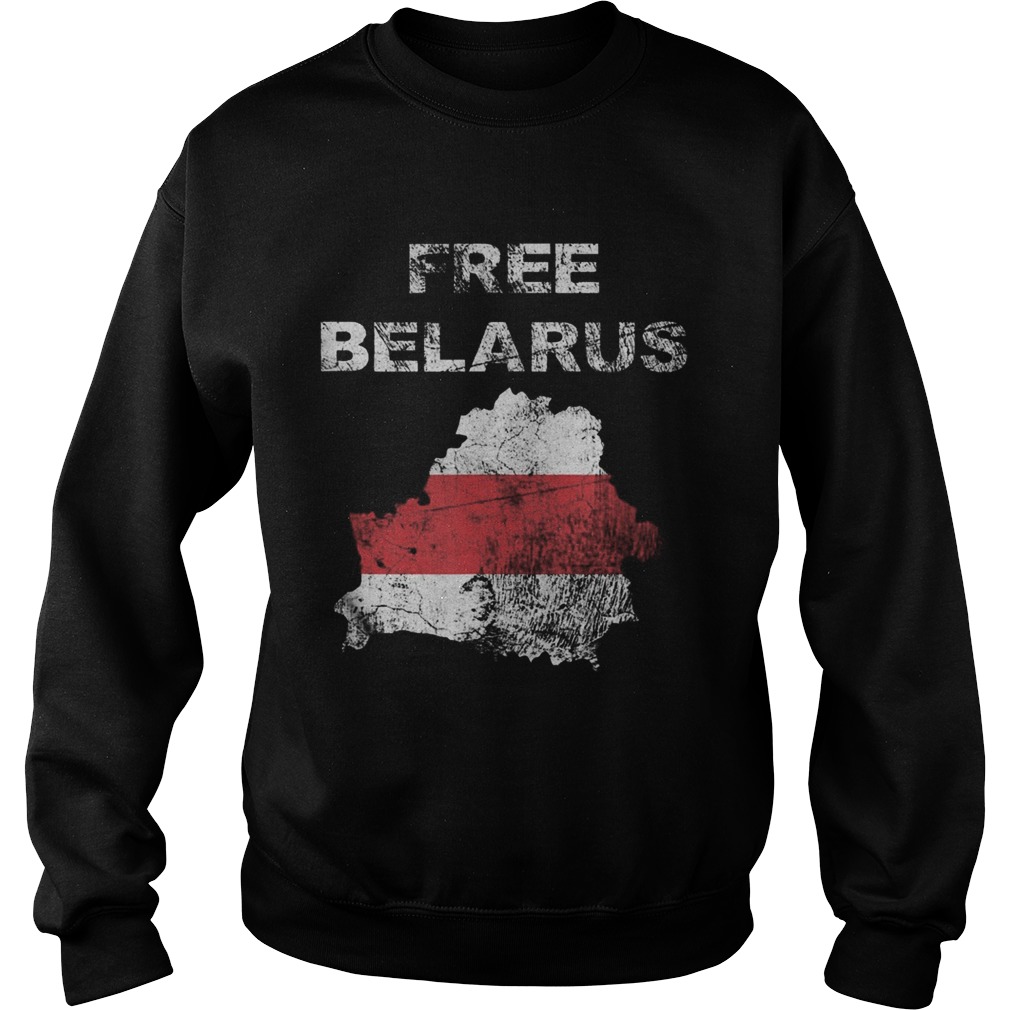Free Belarus Map Flag Resist Lukashenko Distressed Look Sweatshirt