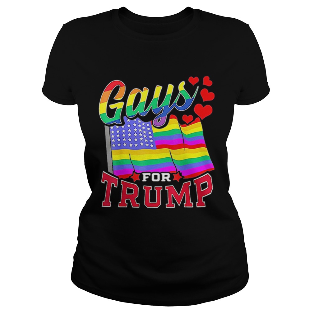 Gays For Trump Pride USA Flag LGBT 2020 Election Rainbow Classic Ladies