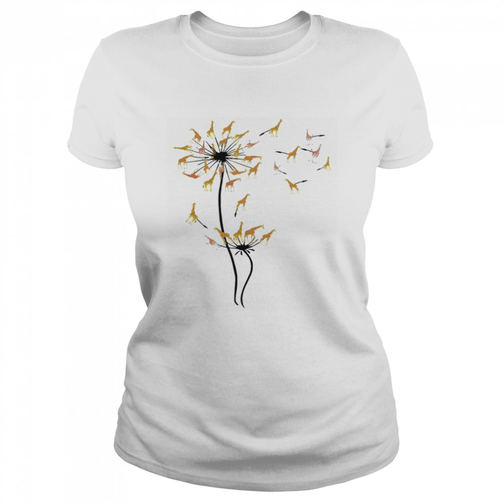 Giraffes Dandelion Flower Classic Women's T-shirt