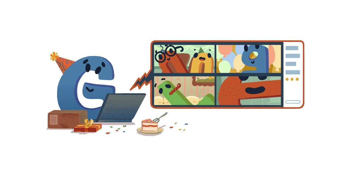 Google celebrates its 22nd birthday w/ homepage doodle that accurately depicts a 2020 party