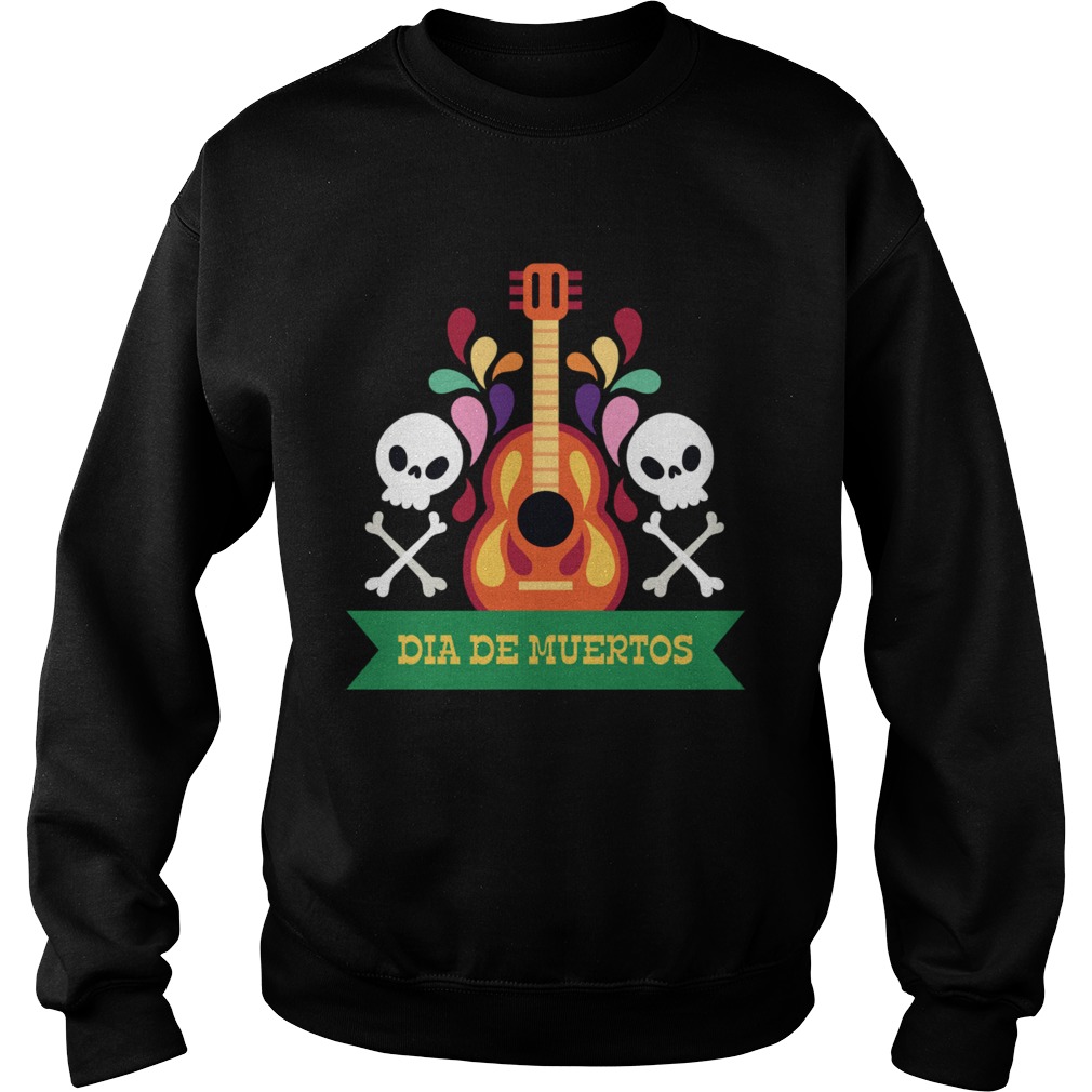 Guitar Sugar Skull Dia De Muertos Day Dead Sweatshirt