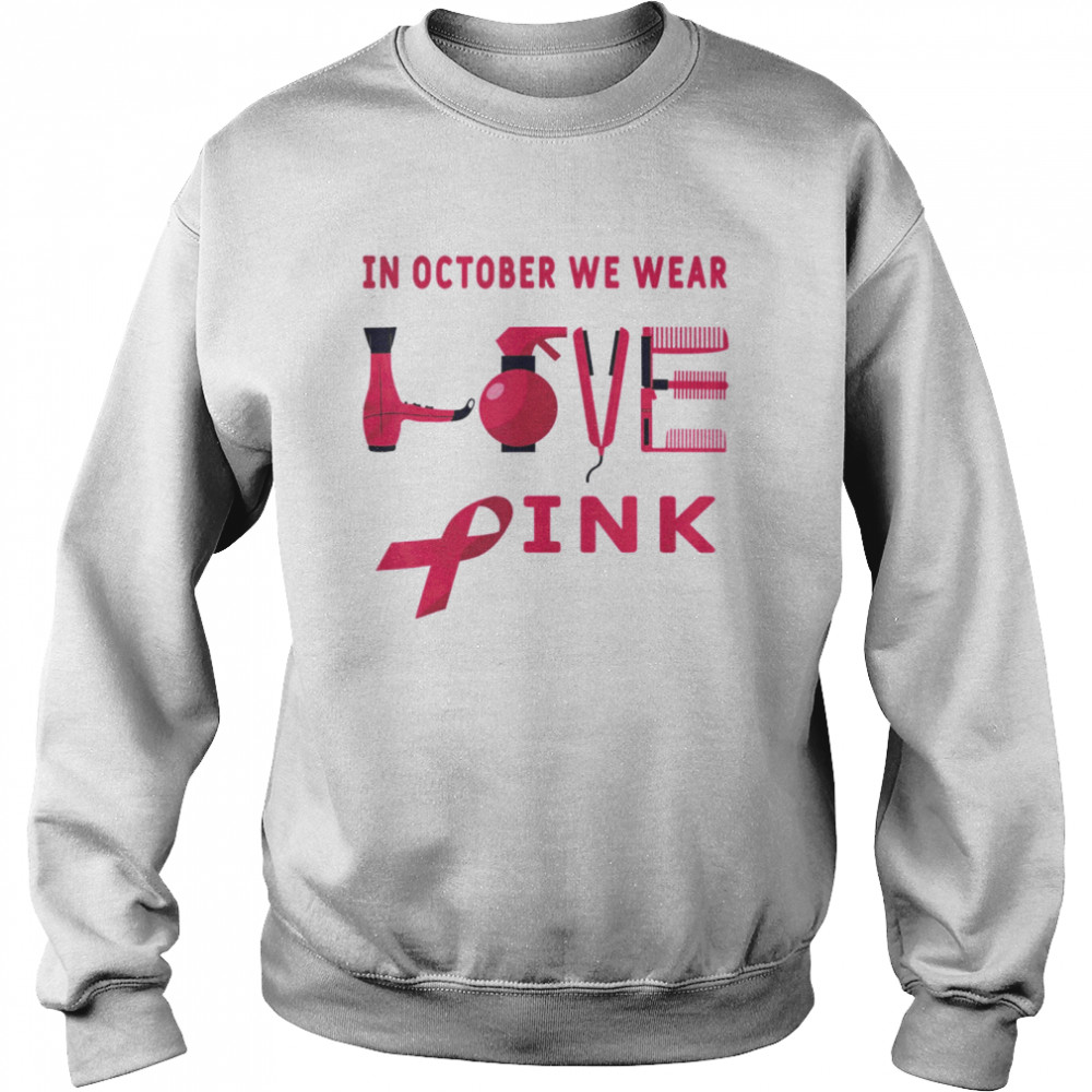Hairstylist Breast Cancer Awareness Halloween Hairdresser Unisex Sweatshirt