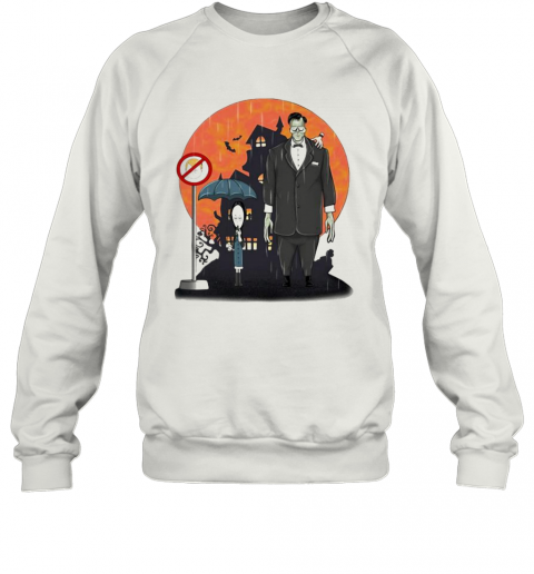 Halloween Coffee Is My Poison Wednesday Addams Sunset T-Shirt Unisex Sweatshirt