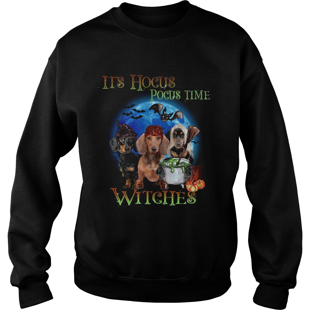 Halloween Dachshund Its Hocus Pocus Time Witches t Sweatshirt