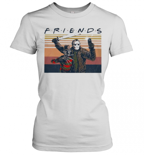 Halloween Freddy Krueger And Michael Myers Friends Vintage Retro T-Shirt Classic Women's T-shirt