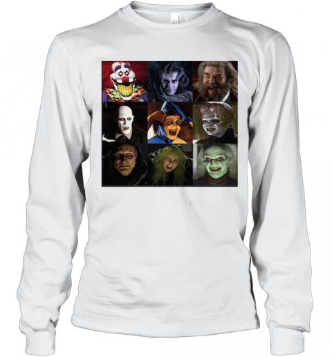 Halloween Horror Characters Face T-Shirt Long Sleeved T-shirt 
