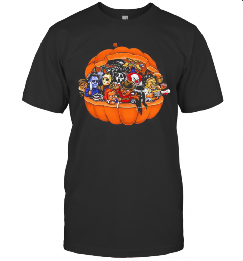 Halloween Horror Characters Pumpkin T-Shirt